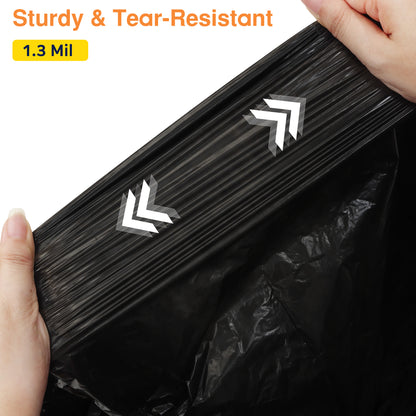55 Gallon Extra Thick Heavy-Duty Black Trash Bags with Tie Straps, Industrial & Commercial, 52 Count